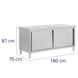Royal Catering ECO ruostumattomasta teräksestä valmistettu läpikaappi 180 x 70 cm