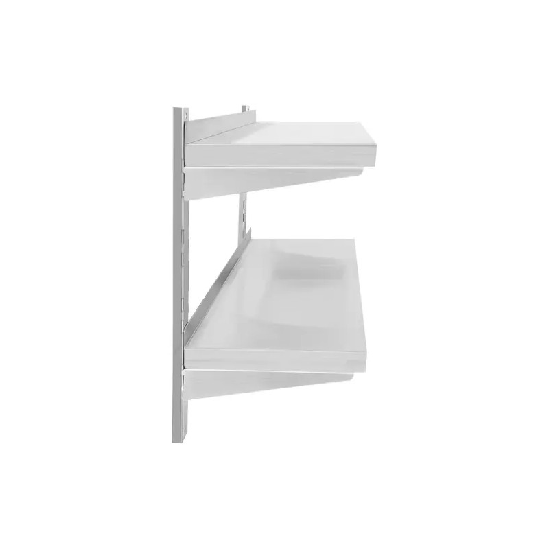 Royal Catering RCWR-120.2 seinähylly 120 x 30 cm, 2 hyllytasoa, ruostumaton teräs