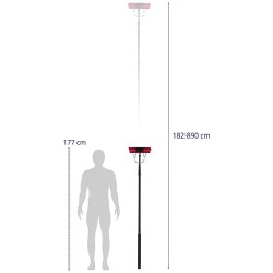Teleskooppinen pesuharja aurinkopaneeleille ja ikkunoille 1820–8900 mm vedenliitännällä