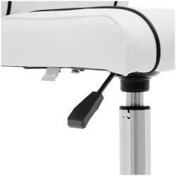 Physa Gland White rollhocker selkänojalla, korkeussäädettävä 45-59 cm, valkoinen, 150 kg