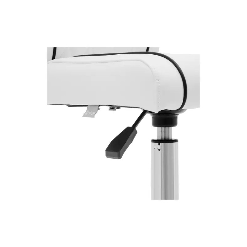 Physa Gland White rollhocker selkänojalla, korkeussäädettävä 45-59 cm, valkoinen, 150 kg