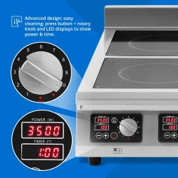 Royal Catering Induktiokeittolevy 6 x 28 cm 60-240 °C 400 V Timer