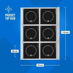 Royal Catering Induktiokeittolevy 6 x 28 cm 60-240 °C 400 V Timer