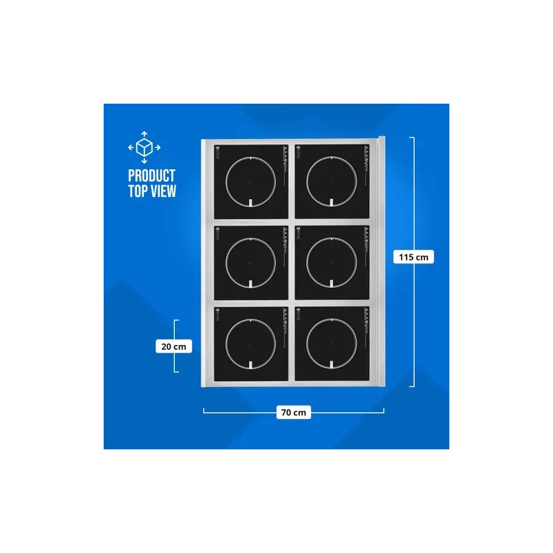 Royal Catering Induktiokeittolevy 6 x 28 cm 60-240 °C 400 V Timer