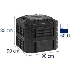 Puutarhakomposti 600 l, polypropeeni