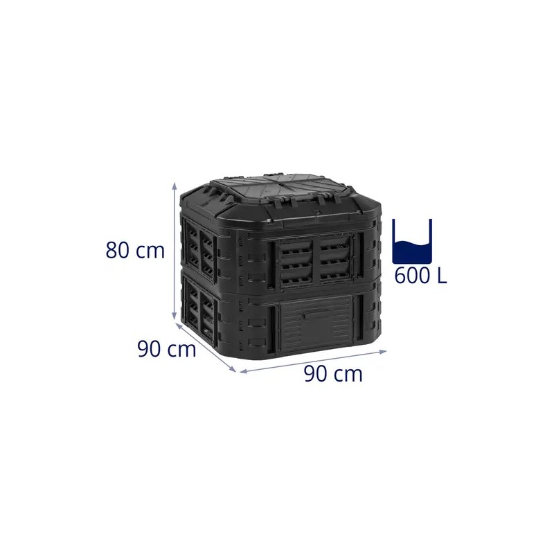 Puutarhakomposti 600 l, polypropeeni