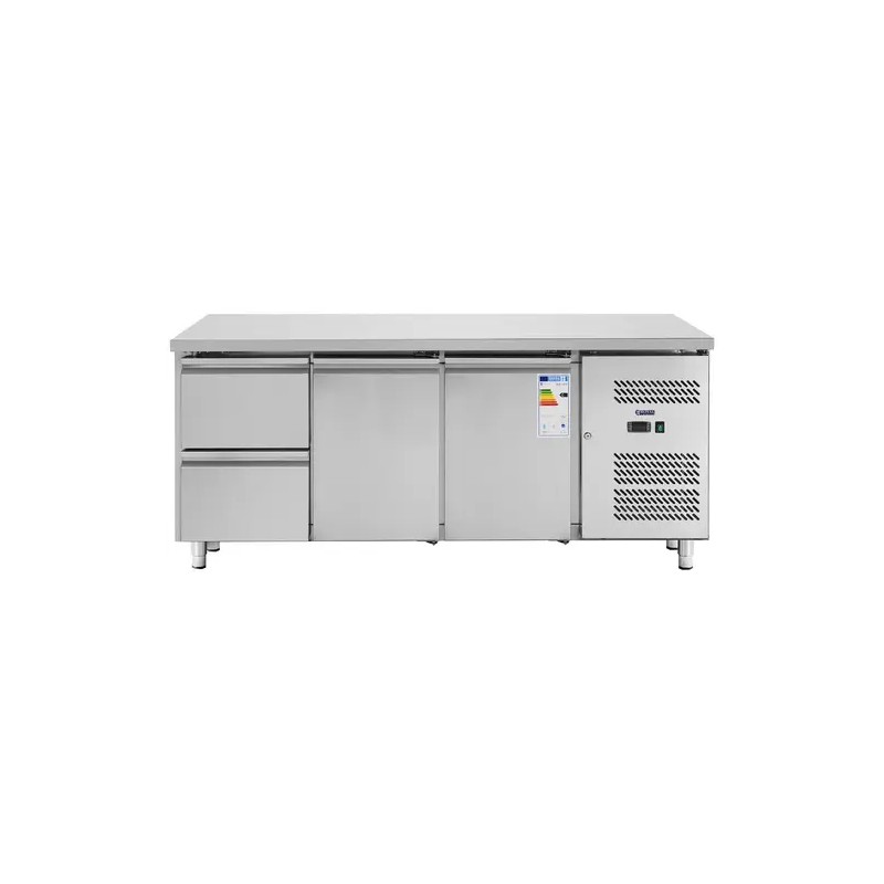Royal Catering RCS-417D kylmälpöytä 417 l 179 x 70 cm ruostumaton teräs