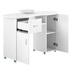 Physa PHY-MT-7 kynsipöytä, 1200 x 503 x 803 mm, valkoinen, pölyimurilla ja käsituella