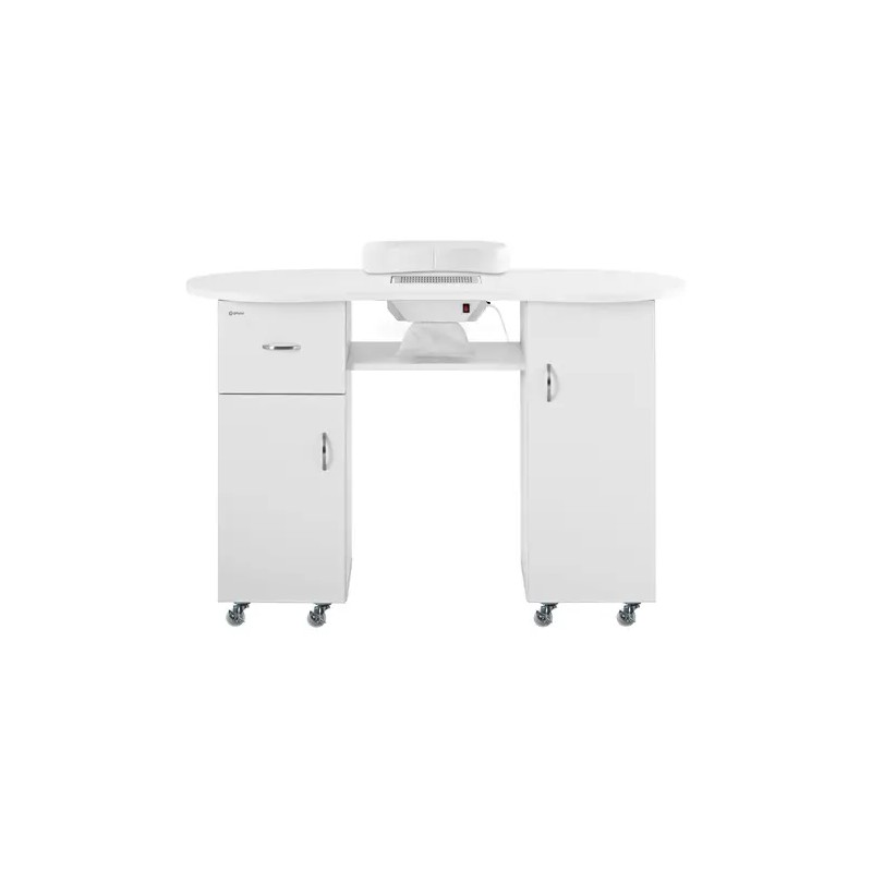 Physa PHY-MT-7 kynsipöytä, 1200 x 503 x 803 mm, valkoinen, pölyimurilla ja käsituella