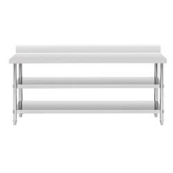 Royal Catering ECO ruostumaton työpöytä 200 x 60 cm 500 kg välipohjalla