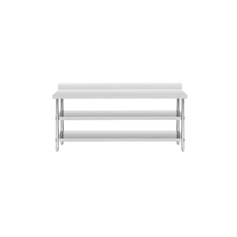 Royal Catering ECO ruostumaton työpöytä 200 x 60 cm 500 kg välipohjalla