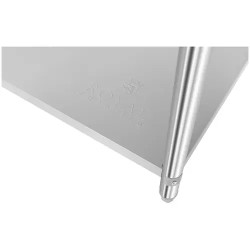 Royal Catering RCAT-120/60-H ruostumattomasta teräksestä valmistettu työpöytä hyllyköllä 120 x 60 cm