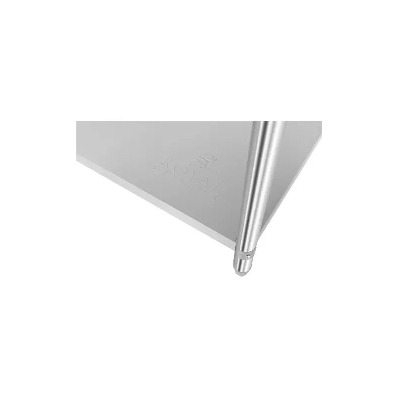 Royal Catering RCAT-120/60-H ruostumattomasta teräksestä valmistettu työpöytä hyllyköllä 120 x 60 cm