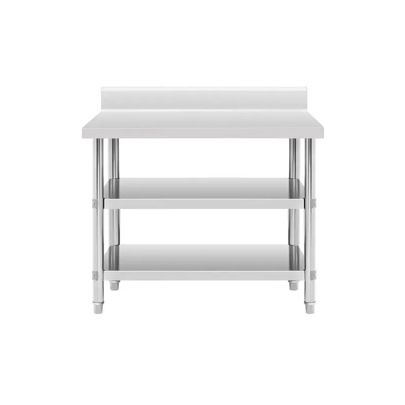 Royal Catering ECO ruostumaton työpöytä 100 x 60 cm, 500 kg kantavuus, välitaso