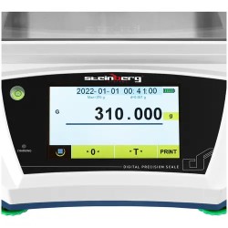 Tarkkuusvaaka 300 g / 0,001 g, halkaisija 98 mm, kosketus-LCD ja lasinen tuulensuoja