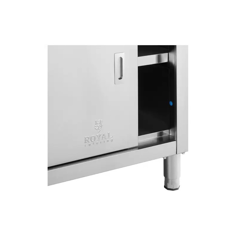 Royal Catering RCSSCB-200X60-E ruostumattomasta teräksestä valmistettu työpöytäkaappi 200 x 60 cm