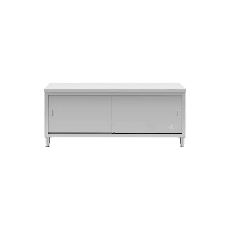 Royal Catering RCSSCB-200X60-E ruostumattomasta teräksestä valmistettu työpöytäkaappi 200 x 60 cm