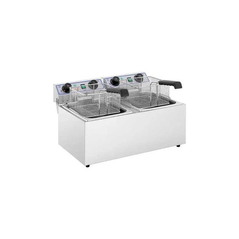 Royal Catering RCTF-13DH sähkökaksosfriteeraaja 2 x 13 l 6400 W ajastimella