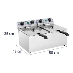 Royal Catering RCTF-13DH sähkökaksosfriteeraaja 2 x 13 l 6400 W ajastimella