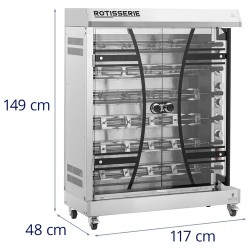 Royal Catering sähköinen kanagrilli 6 vartaan 12 000 W