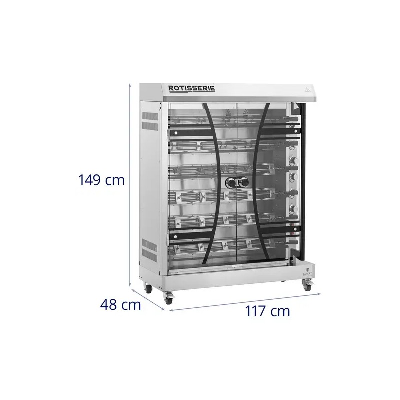 Royal Catering sähköinen kanagrilli 6 vartaan 12 000 W