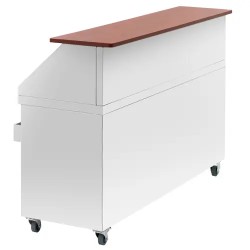 Royal Catering Mobile Cocktail-asema 180 cm puukuvioitu jääastialla ja tiskialtaalla