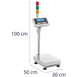 Tarkkuusvaaka 30 kg, 30 x 40 cm, varoitusvalo ja LCD-näyttö