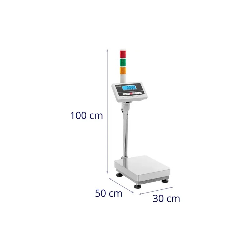 Tarkkuusvaaka 30 kg, 30 x 40 cm, varoitusvalo ja LCD-näyttö