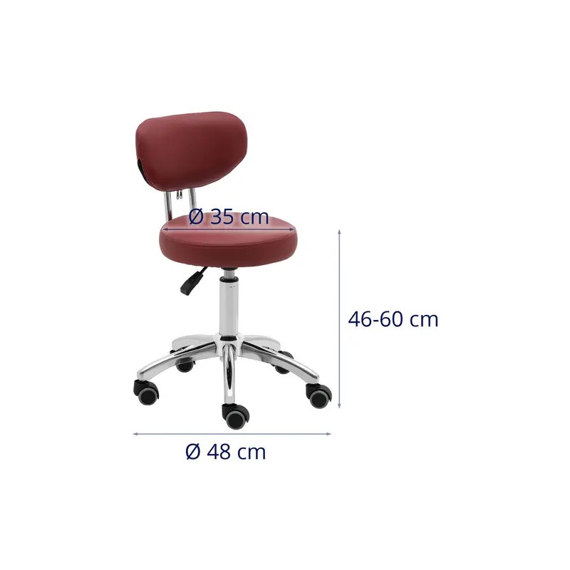 Physa Ascona Burgundy -työtuoli selkänojalla, 46-60 cm, 150 kg, burgundi