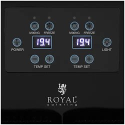 Royal Catering Slush-kone 2 x 3 l LED-valaistuksella ja digitaalisella ohjauspaneelilla