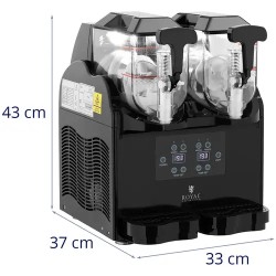 Royal Catering Slush-kone 2 x 3 l LED-valaistuksella ja digitaalisella ohjauspaneelilla