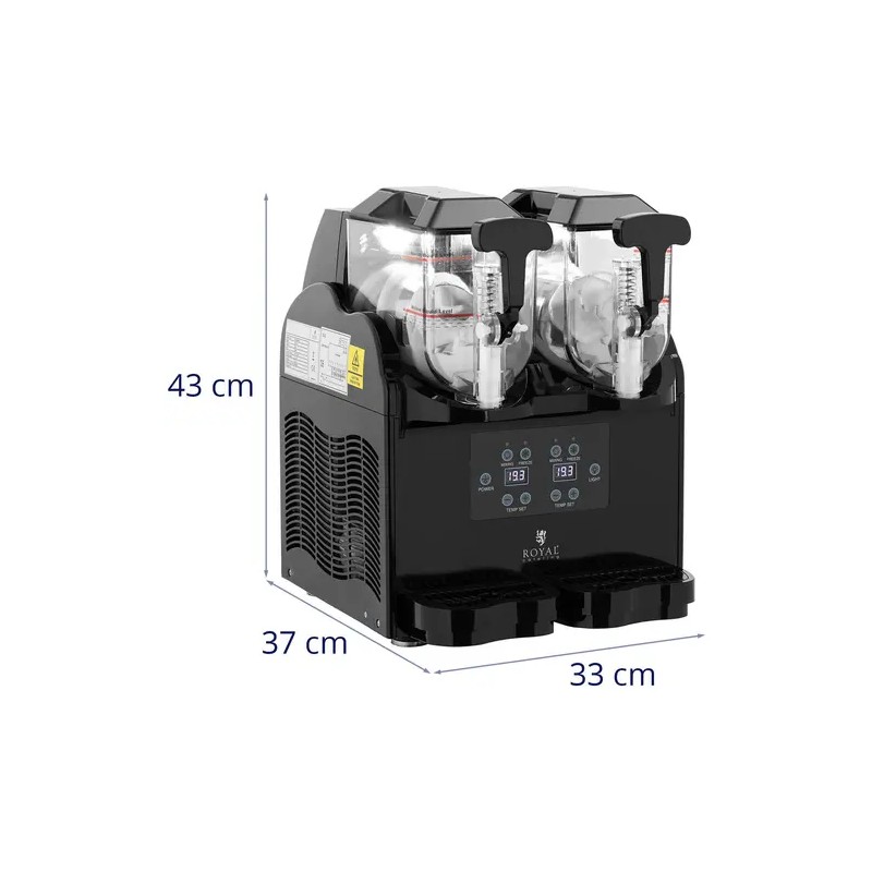 Royal Catering Slush-kone 2 x 3 l LED-valaistuksella ja digitaalisella ohjauspaneelilla