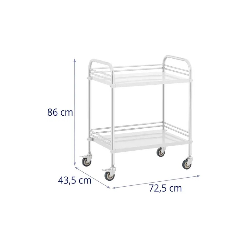 Steinberg Systems laboratorivaunu ruostumaton teräs 2 hyllyä 63 x 40 x 12,5 cm