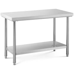 Royal Catering ECO ruostumattomasta teräksestä valmistettu työpöytä 120 x 60 cm 400 kg