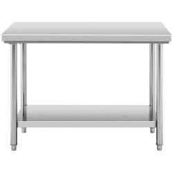 Royal Catering ECO ruostumattomasta teräksestä valmistettu työpöytä 120 x 60 cm, 400 kg