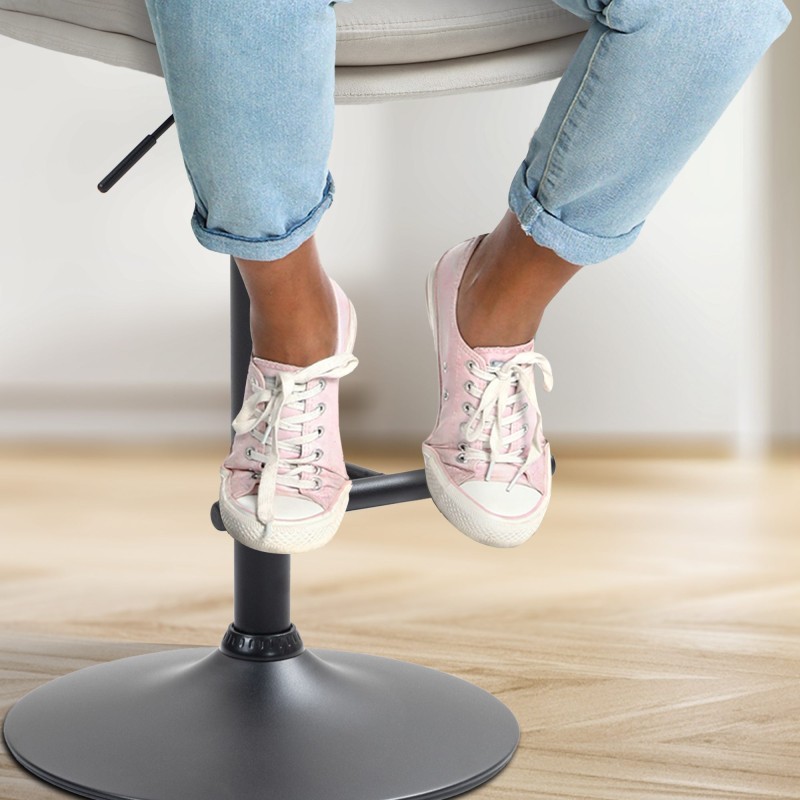 Tyylikäs samettinen baarijakkara Damar säädettävällä korkeudella ja selkänojalla