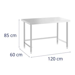 Royal Catering ECO ruostumaton teräspöytä 120 x 60 cm, kantavuus 300 kg