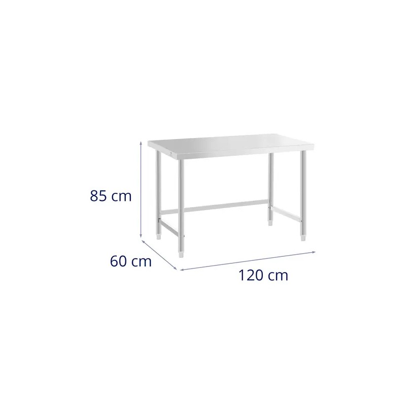 Royal Catering ECO ruostumaton teräspöytä 120 x 60 cm, kantavuus 300 kg