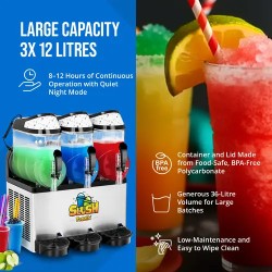 Slush-kone 3 x 12 l, LED, Royal Catering