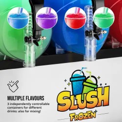 Slush-kone 3 x 12 l, LED, Royal Catering