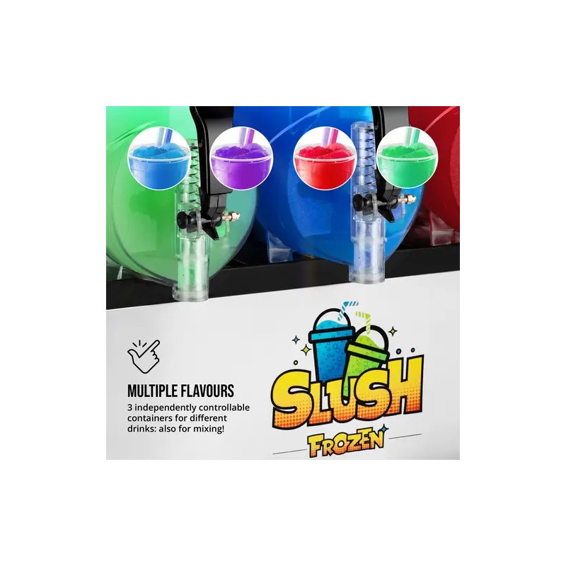 Slush-kone 3 x 12 l, LED, Royal Catering