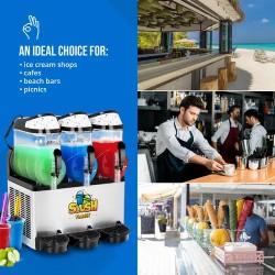 Slush-kone 3 x 12 l, LED, Royal Catering