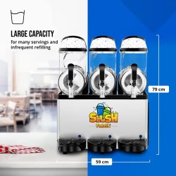 Slush-kone 3 x 12 l, LED, Royal Catering
