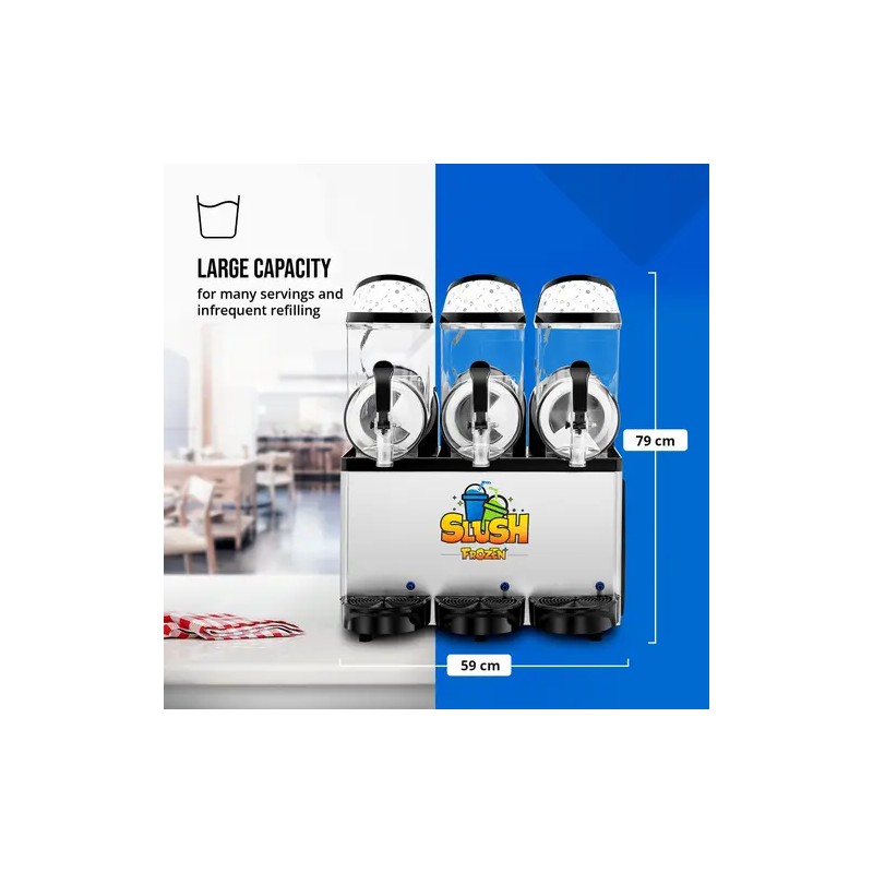 Slush-kone 3 x 12 l, LED, Royal Catering