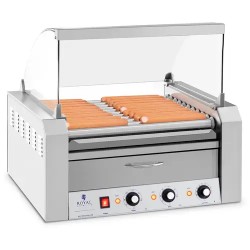 Hot Dog grilli RCHG 11WO 11 rullaa ja lämmityslipas ruostumaton teräs