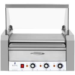Hot Dog -grilli RCHG-11WO 11 rullaa ja lämmityslipas ruostumaton teräs