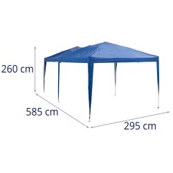 Taittuva paviljonki 2,95 x 5,85 m vedenpitävällä katolla