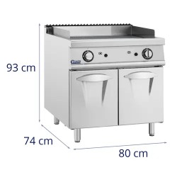 Kaasugrillilevy alakaapilla 12 kW 50-300 °C uritettu pinta