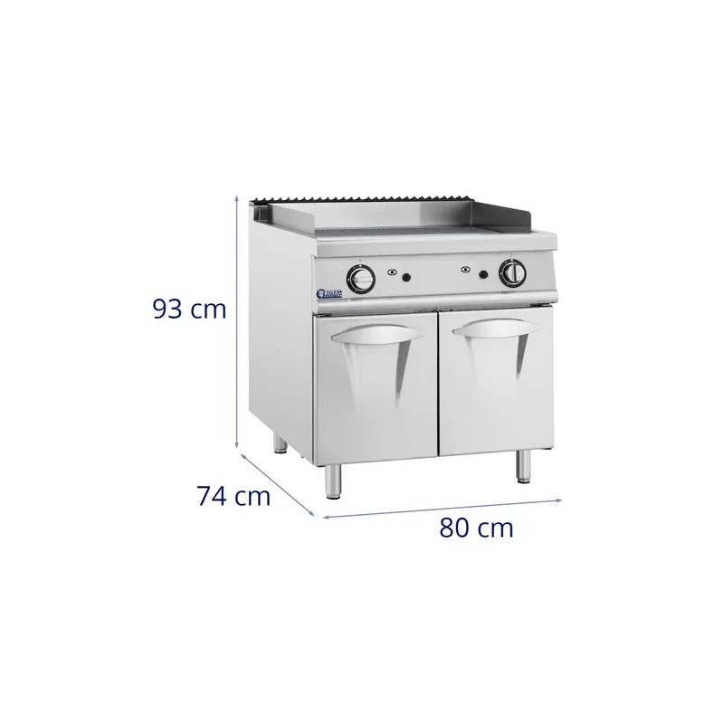 Kaasugrillilevy alakaapilla 12 kW 50-300 °C uritettu pinta