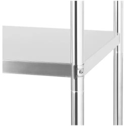 Royal Catering RCER-12040 ruostumattomasta teräksestä valmistettu hyllykkö 120 x 40 x 180 cm